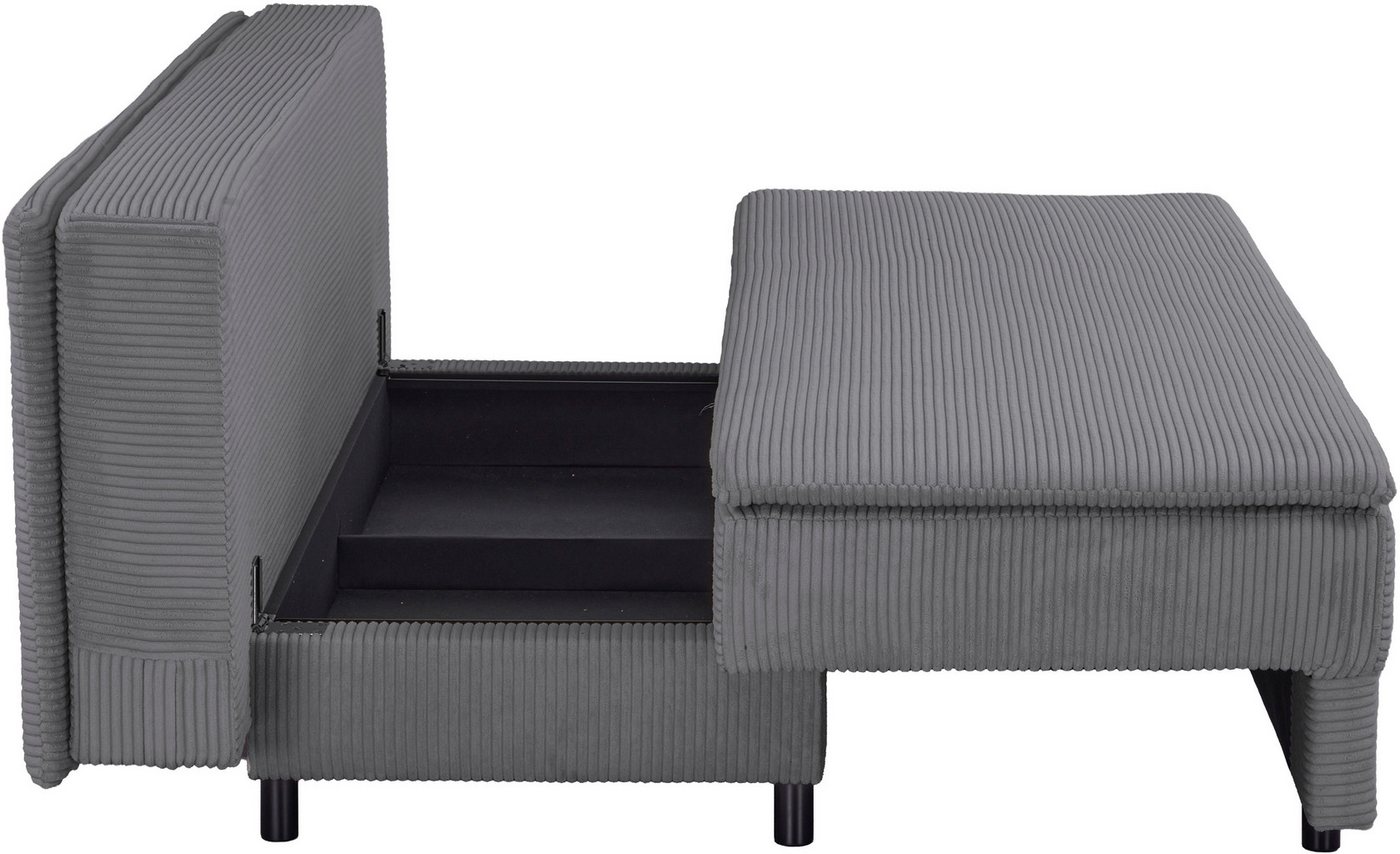 OTTO home Schlafsofa JANNIKO Cord, Breite: 193 cm, Liegefläche 124x193 cm, softer Cord, mit Bettfunktion & Bettkasten, Matten-Polsterung – Bild 5 von 5
