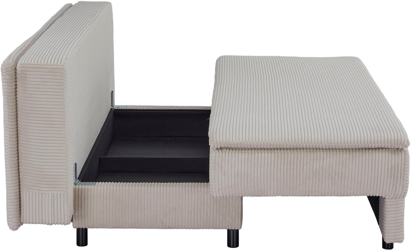 OTTO home Schlafsofa JANNIKO Cord, Breite: 193 cm, Liegefläche 124x193 cm, softer Cord, mit Bettfunktion & Bettkasten – Bild 5 von 5