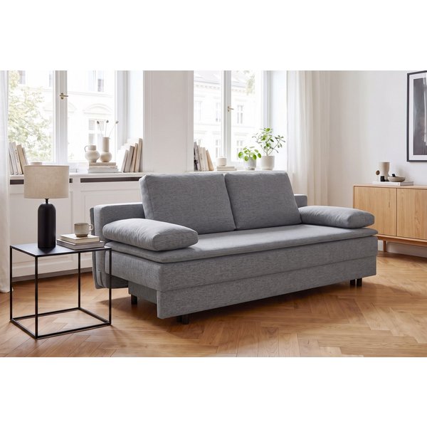 OTTO home Schlafsofa JANNIKO Feinstruktur, Breite: 193 cm, Liegefläche 124x193 cm, mit Bettfunktion & Bettkasten, Matten-Polsterung