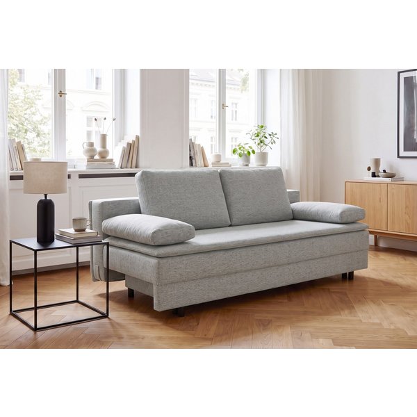 OTTO home Schlafsofa JANNIKO Feinstruktur, Breite: 193 cm, Liegefläche 124x193 cm, mit Bettfunktion & Bettkasten