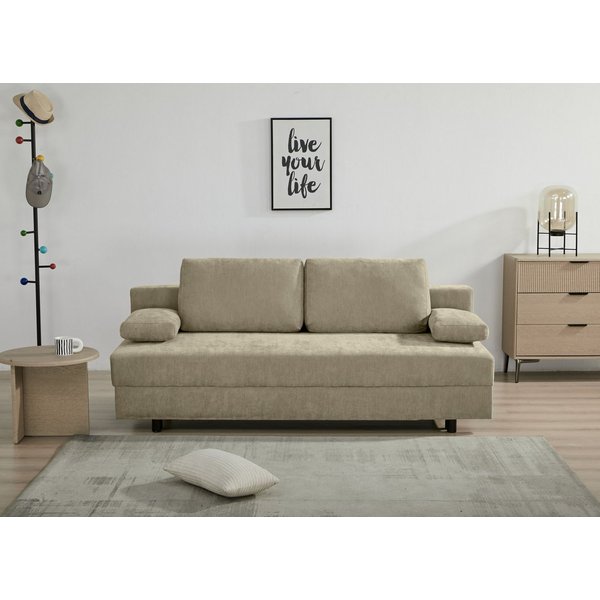 OTTO home Schlafsofa ONNIKO, Breite: 192 cm, Liegefläche 121x192 cm, Feinstruktur-Bezug, mit Bettfunktion & Bettkasten