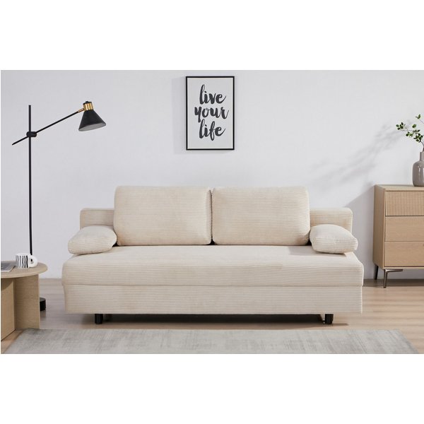 OTTO home Schlafsofa ONNIKO Cord, Breite: 192 cm, Liegefläche 121x192 cm, softer Cord-Bezug, mit Bettfunktion & Bettkasten
