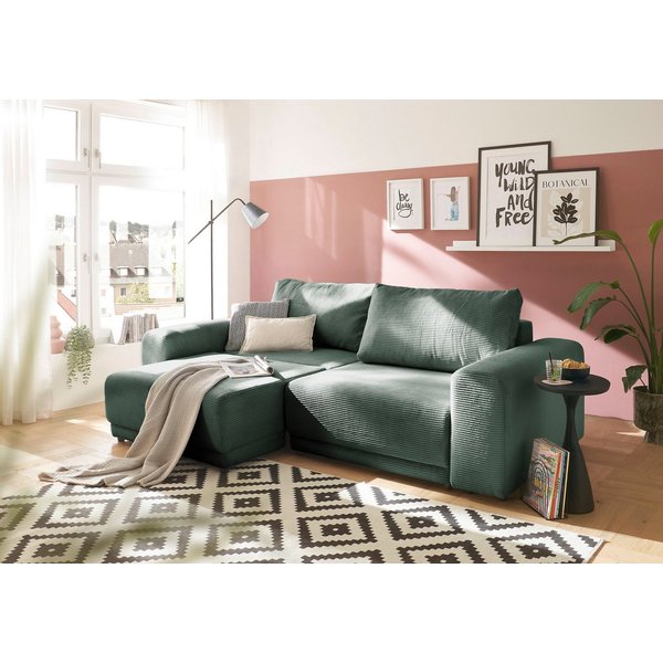 OTTO home Schlafsofa PHEELIX Cord, mit 3 Funktionen, Elemente einzeln oder gleichzeitig ausziehbar, bequemer Sitzkomfort
