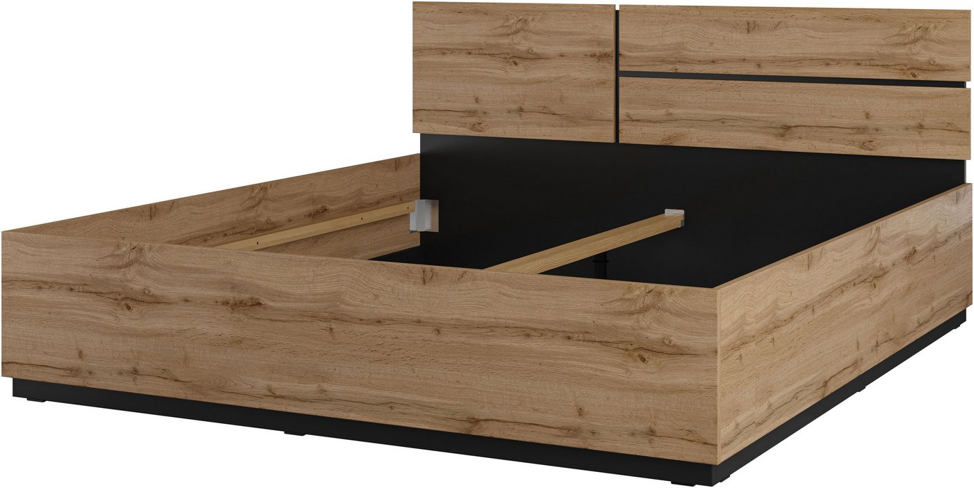 OTTO home Schlafzimmer-Set Cross, moderne, grifflose Optik, FSC-zertifiziert, (4-tlg., Bett 180x200cm, 2 Nachtkommoden, Schrank 2-oder 4-türig), Komplettschlafz – Bild 3 von 5