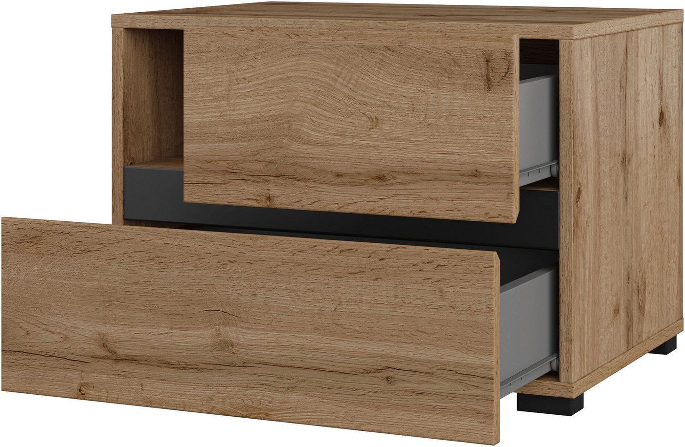 OTTO home Schlafzimmer-Set Cross, moderne, grifflose Optik, FSC-zertifiziert, (4-tlg., Bett 180x200cm, 2 Nachtkommoden, Schrank 2-oder 4-türig), Komplettschlafz – Bild 4 von 5