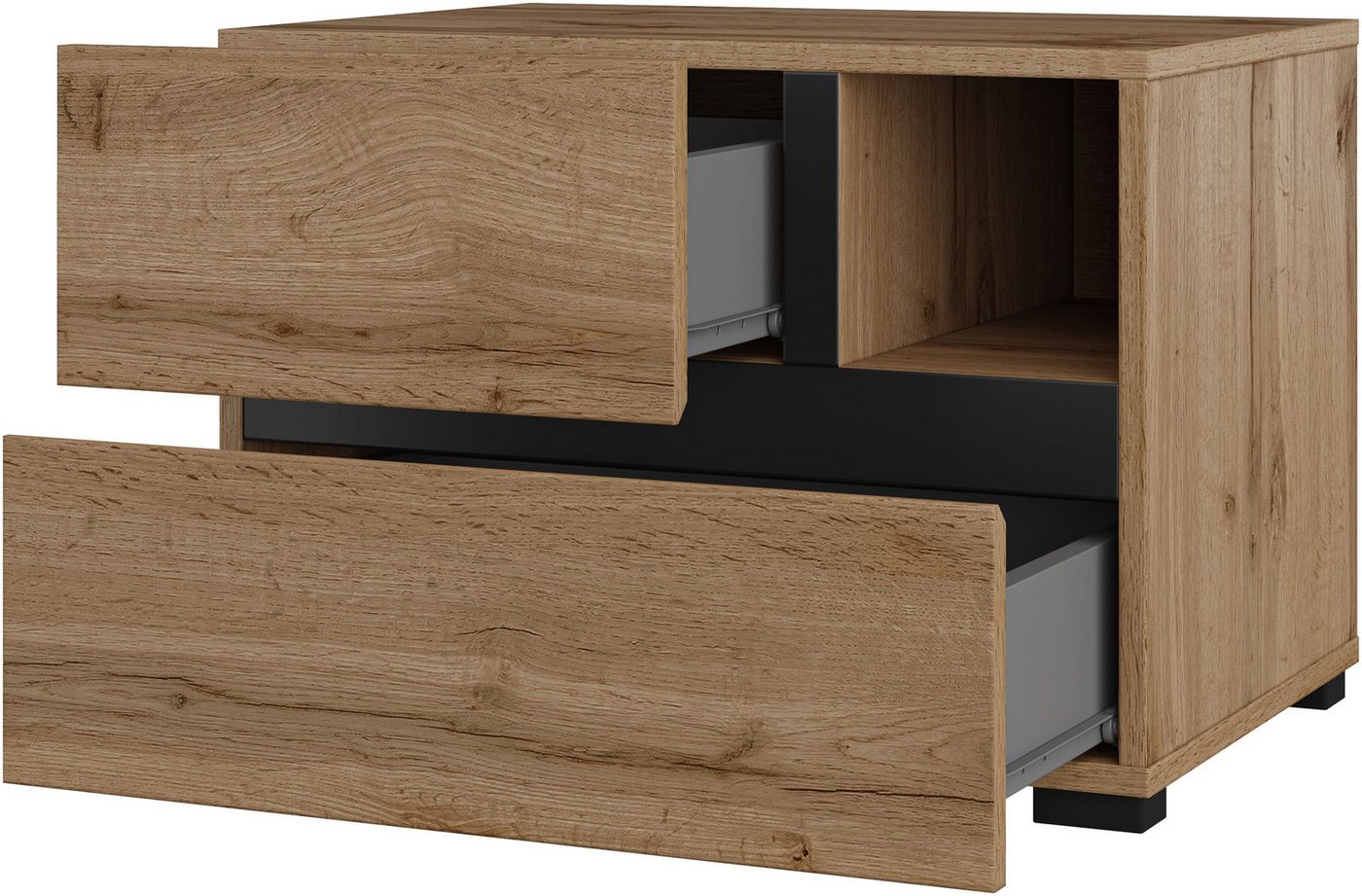 OTTO home Schlafzimmer-Set Cross, moderne, grifflose Optik, FSC-zertifiziert, (4-tlg., Bett 180x200cm, 2 Nachtkommoden, Schrank 2-oder 4-türig), Komplettschlafz – Bild 5 von 5