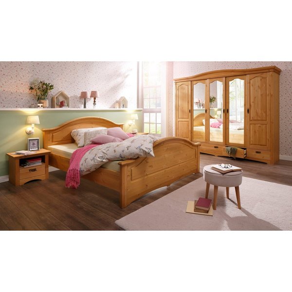 OTTO home Schlafzimmer-Set Konrad', komplettes Schlafzimmer mit großem Schrank, (Set, 4-tlg., Kleiderschrank 5 türig mit Schubladen, 2 Nachttische, Bett 180x200