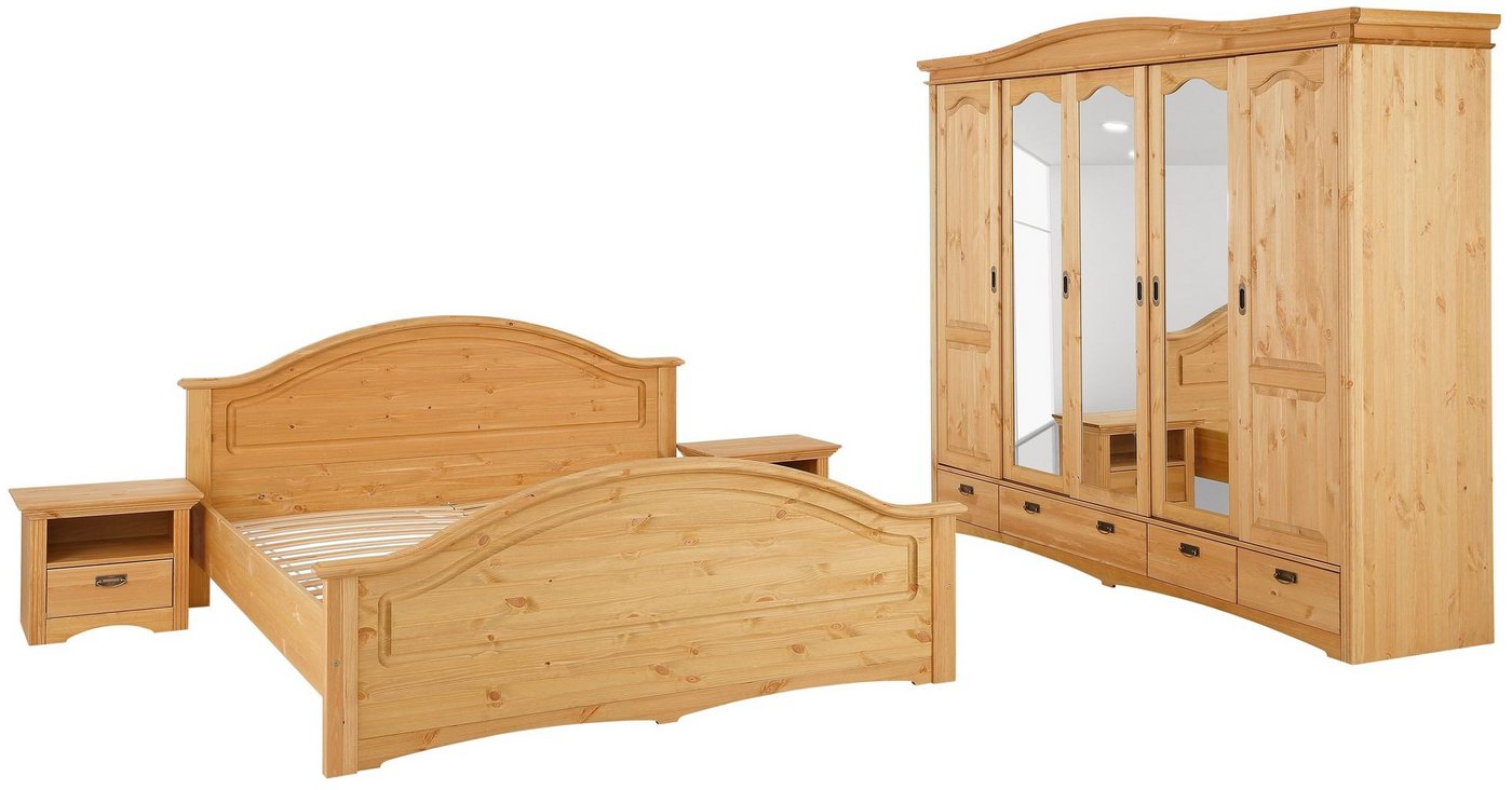 OTTO home Schlafzimmer-Set Konrad', komplettes Schlafzimmer mit großem Schrank, (Set, 4-tlg., Kleiderschrank 5 türig mit Schubladen, 2 Nachttische, Bett 180x200 – Bild 2 von 5