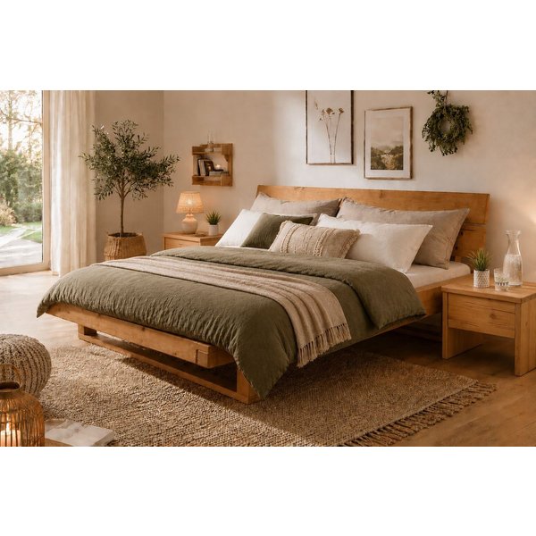 OTTO home Schlafzimmer-Set Ultima, 3-tlg., Bettgestell & 2 Nachttische aus massivem Fichtenholz, (Set, 3-tlg., Liegefläche 180x200cm, Belastbarkeit je Seite bis