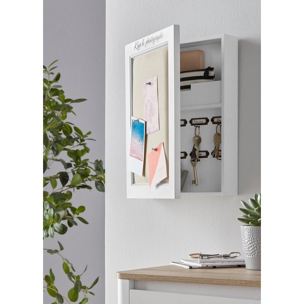 OTTO home Schlüsselkasten, mit Leinenkissen zum Anpinnen von Fotos und Notizen