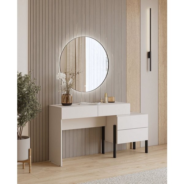 OTTO home Schminktisch Jukon, Breite 143 cm, moderner Schminktisch (ohne Spiegel), Schminktisch, grifflos mit 4 SK