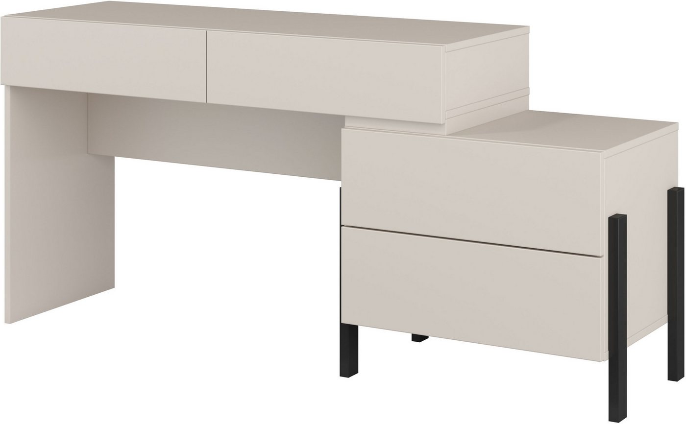OTTO home Schminktisch Jukon, Breite 143 cm, moderner Schminktisch (ohne Spiegel), Schminktisch, grifflos mit 4 SK – Bild 2 von 5