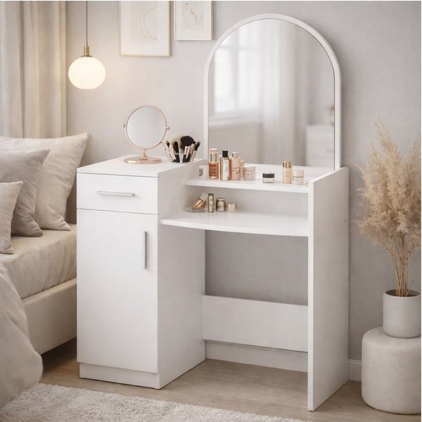 OTTO home Schminktisch Trympo 1, Kosmetiktisch, Frisiertisch, Schminkkommode, Toilettentisch, Schminktisch mit Spiegel und Stauraum (1 Schublade, 1 Tür)