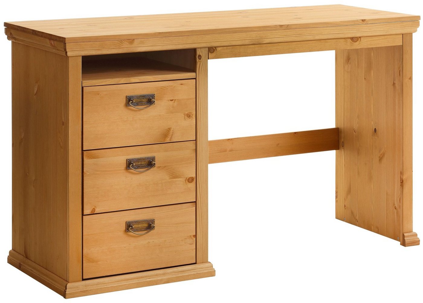 OTTO home Schreibtisch Konrad, aus zertifiziertem Massivholz, mit Schubladen, Breite 129 cm – Bild 2 von 5