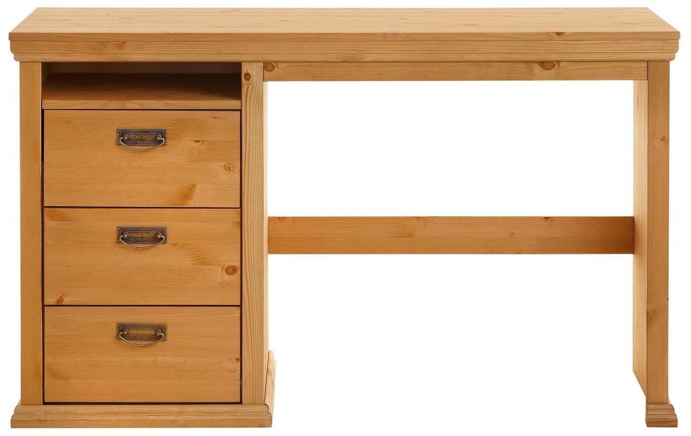 OTTO home Schreibtisch Konrad, aus zertifiziertem Massivholz, mit Schubladen, Breite 129 cm – Bild 4 von 5