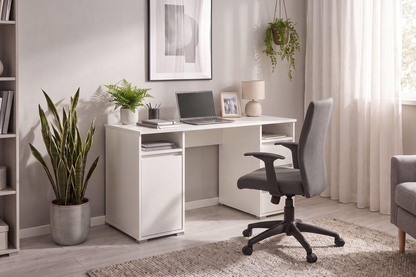 OTTO home Schreibtisch Leeds, Breite 138 cm, Computertisch mit Schubladen, im modernen Design – Bild 2 von 5