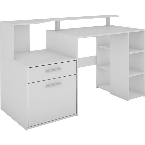 OTTO home Schreibtisch Luton, Breite 140 cm, Regal-Schreibtisch mit viel Stauraum