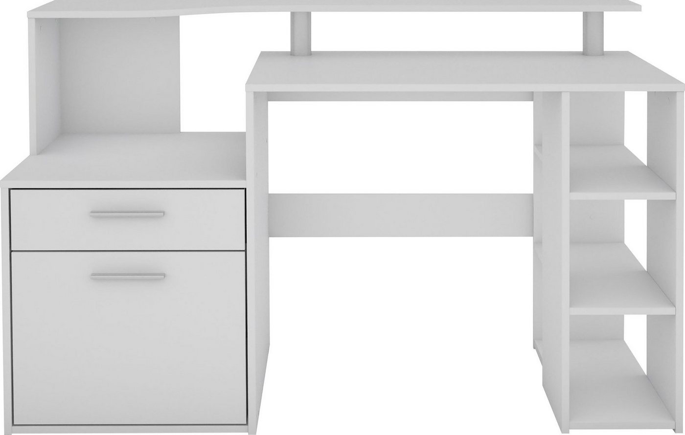 OTTO home Schreibtisch Luton, Breite 140 cm, Regal-Schreibtisch mit viel Stauraum – Bild 3 von 5