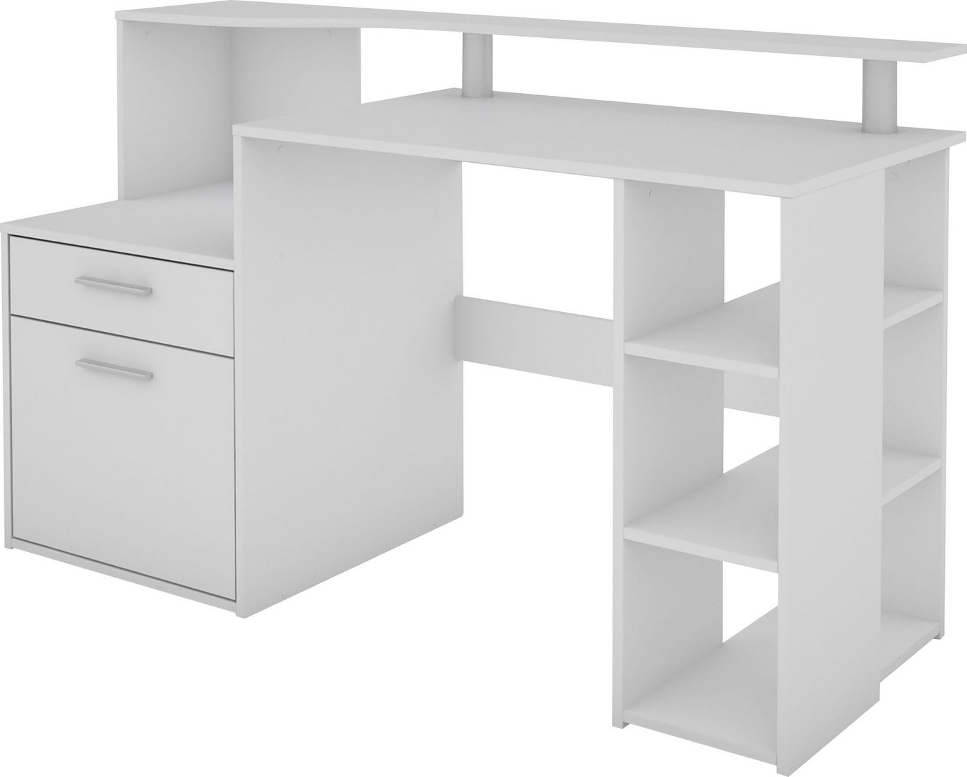 OTTO home Schreibtisch Luton, Breite 140 cm, Regal-Schreibtisch mit viel Stauraum – Bild 4 von 5
