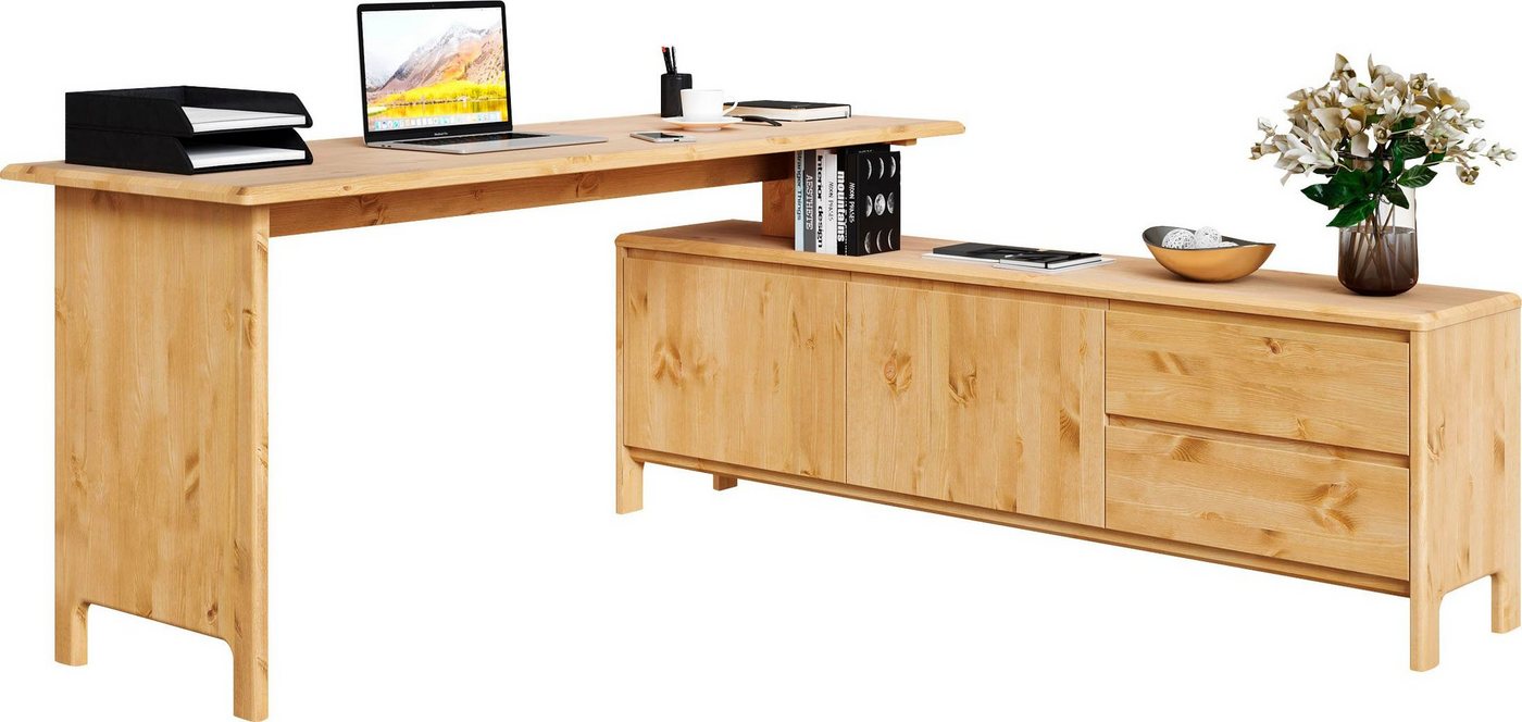 OTTO home Schreibtisch Luven, aus Massivholz, in 2 Breiten, variable Nutzung als Schreibtisch oder Eckschreibtisch – Bild 5 von 5