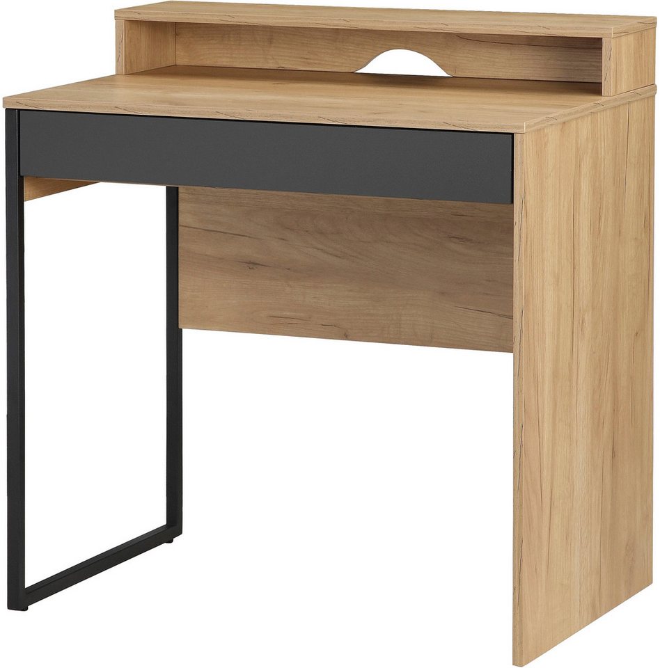 OTTO home Schreibtisch Moid, Computertisch in modernem Design, Breite 80 cm, mit Schublade, Kabeldurchlass & Metallkufe – Bild 5 von 5