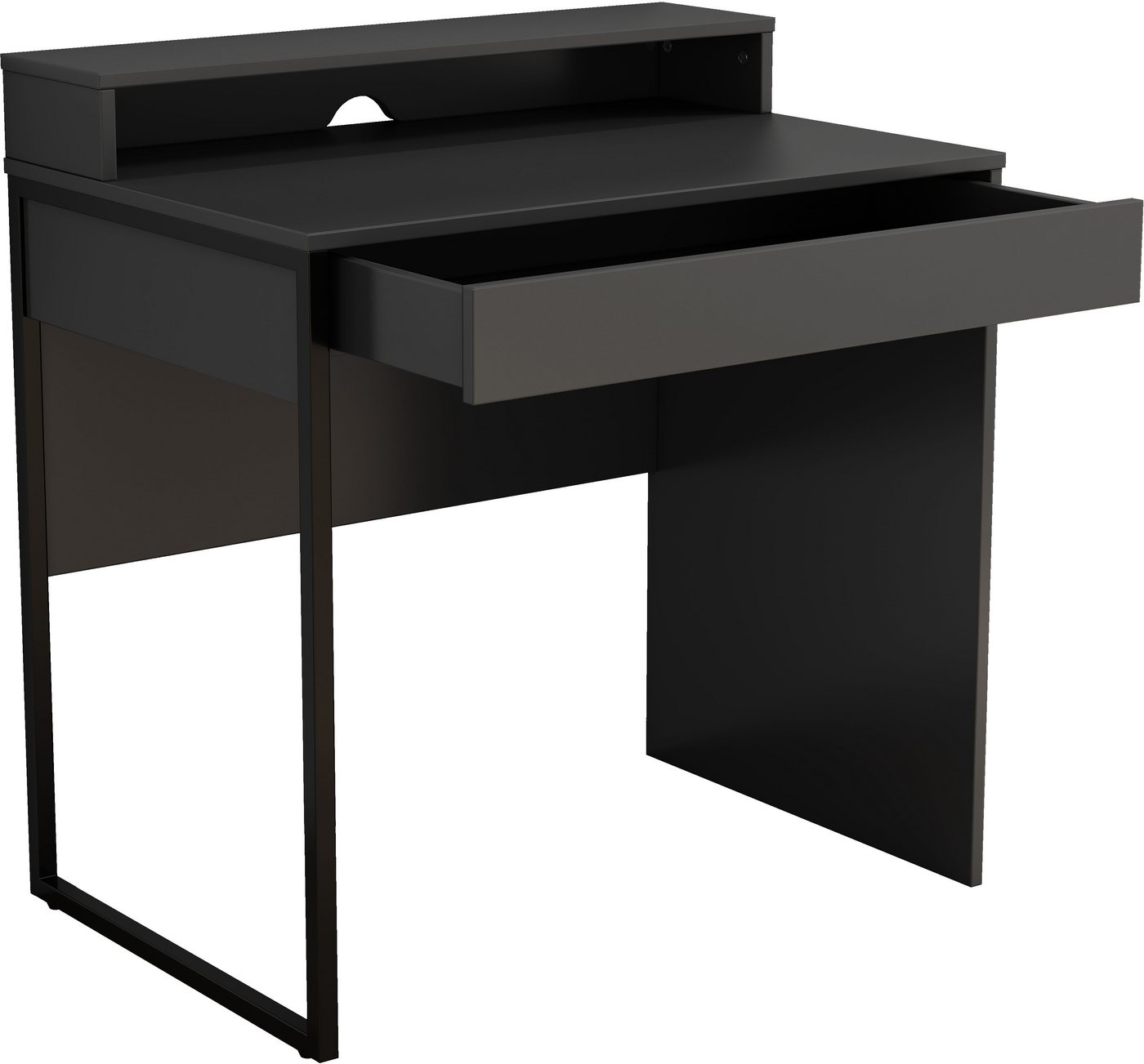 OTTO home Schreibtisch Moid, Computertisch in modernem Design, Breite 80 cm, mit Schublade, Kabeldurchlass & Metallkufe – Bild 4 von 5
