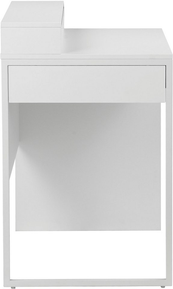 OTTO home Schreibtisch Moid, Computertisch in modernem Design, Breite 80 cm, mit Schublade, Kabeldurchlass & Metallkufe – Bild 4 von 5