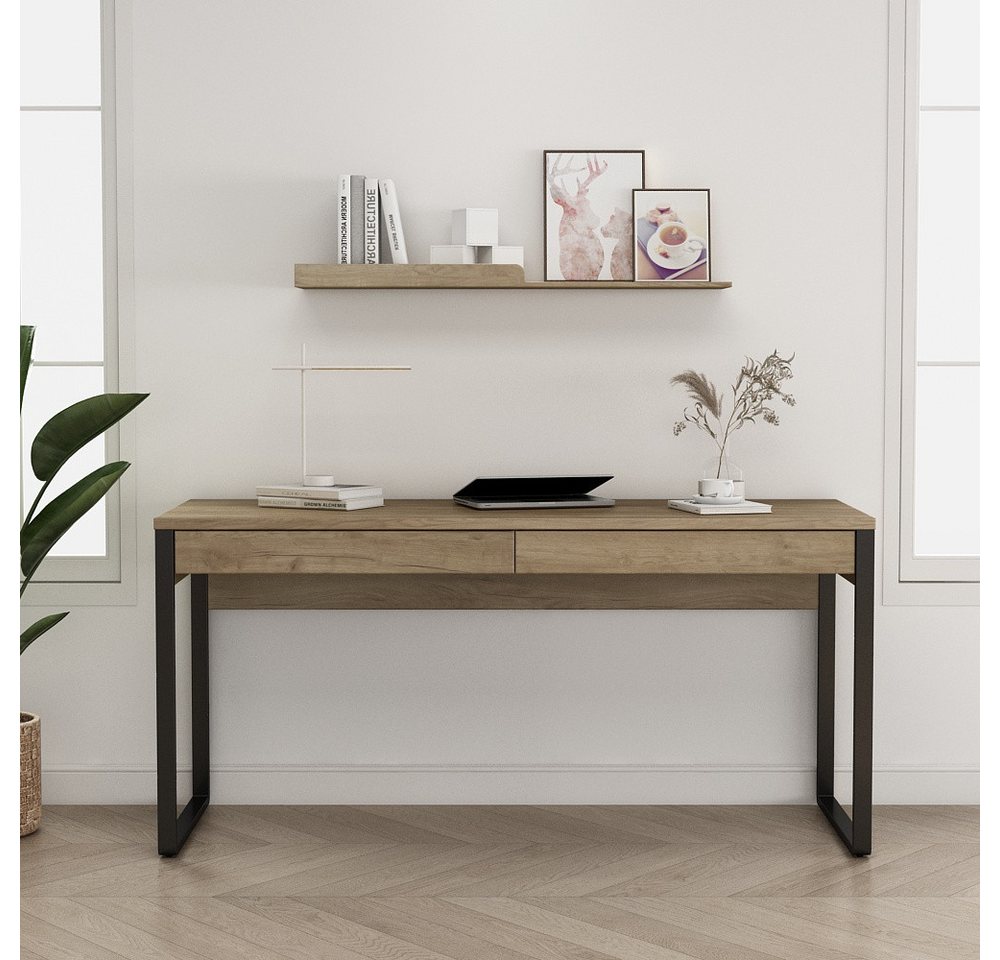 OTTO home Schreibtisch Moid, Computertisch im modernen Design, Breite 120/140/160 cm, mit Metallbeinen & Schublade – Bild 2 von 5