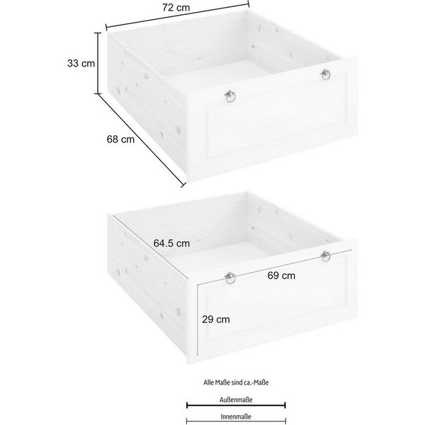 OTTO home Schubkasten Tessin (Set, 2 St), Bettschubladen auf Rollen, passend für das OTTO HOME Bett Tessin