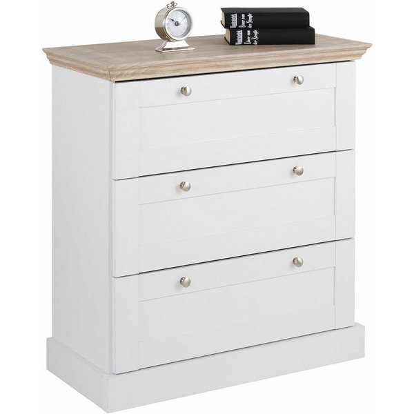 OTTO home Schubkastenkommode Binz, mit schönen Metallgriffen, 3 Schubladen, Breite 75 cm