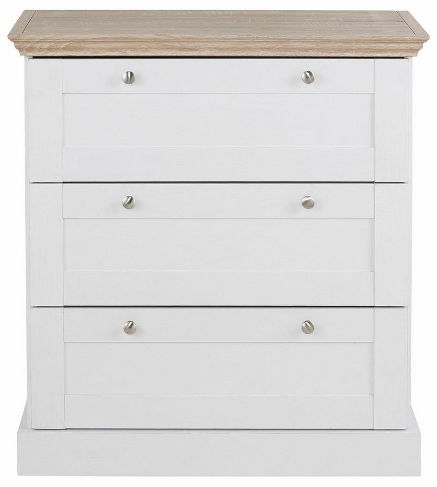 OTTO home Schubkastenkommode Binz, mit schönen Metallgriffen, 3 Schubladen, Breite 75 cm – Bild 4 von 5