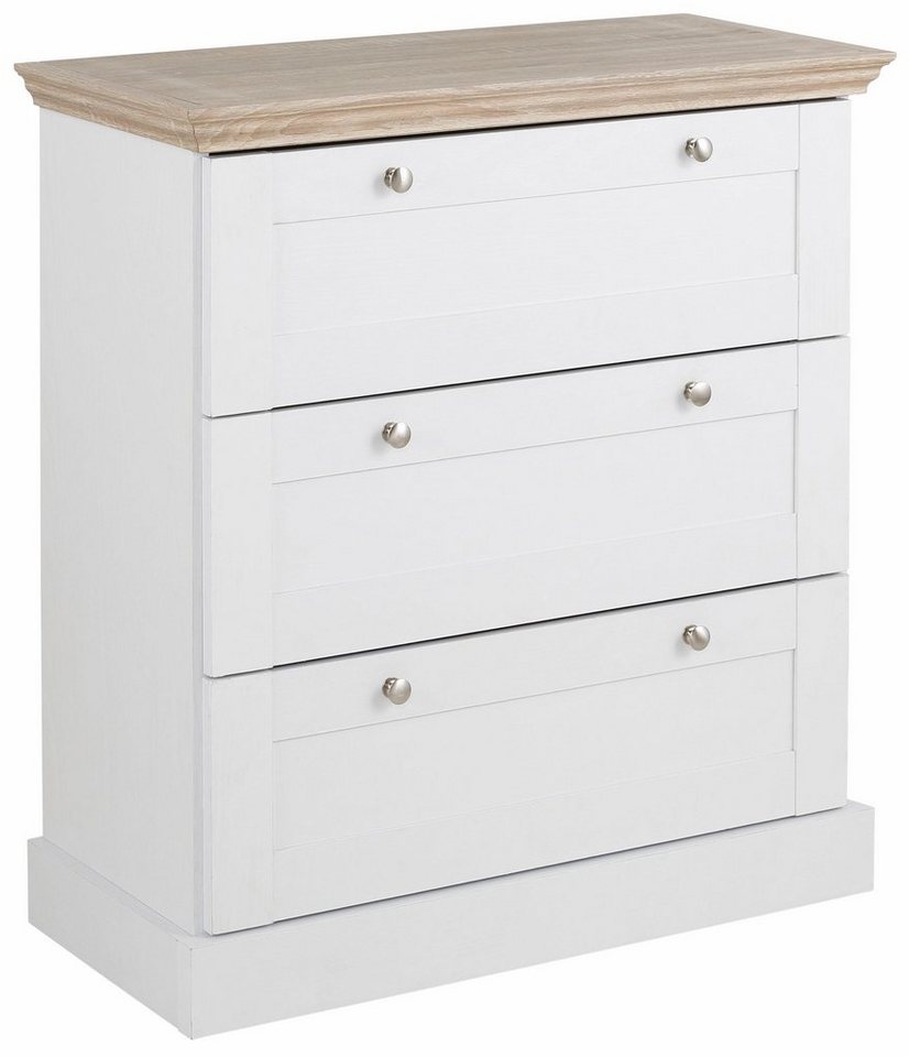 OTTO home Schubkastenkommode Binz, mit schönen Metallgriffen, 3 Schubladen, Breite 75 cm – Bild 5 von 5