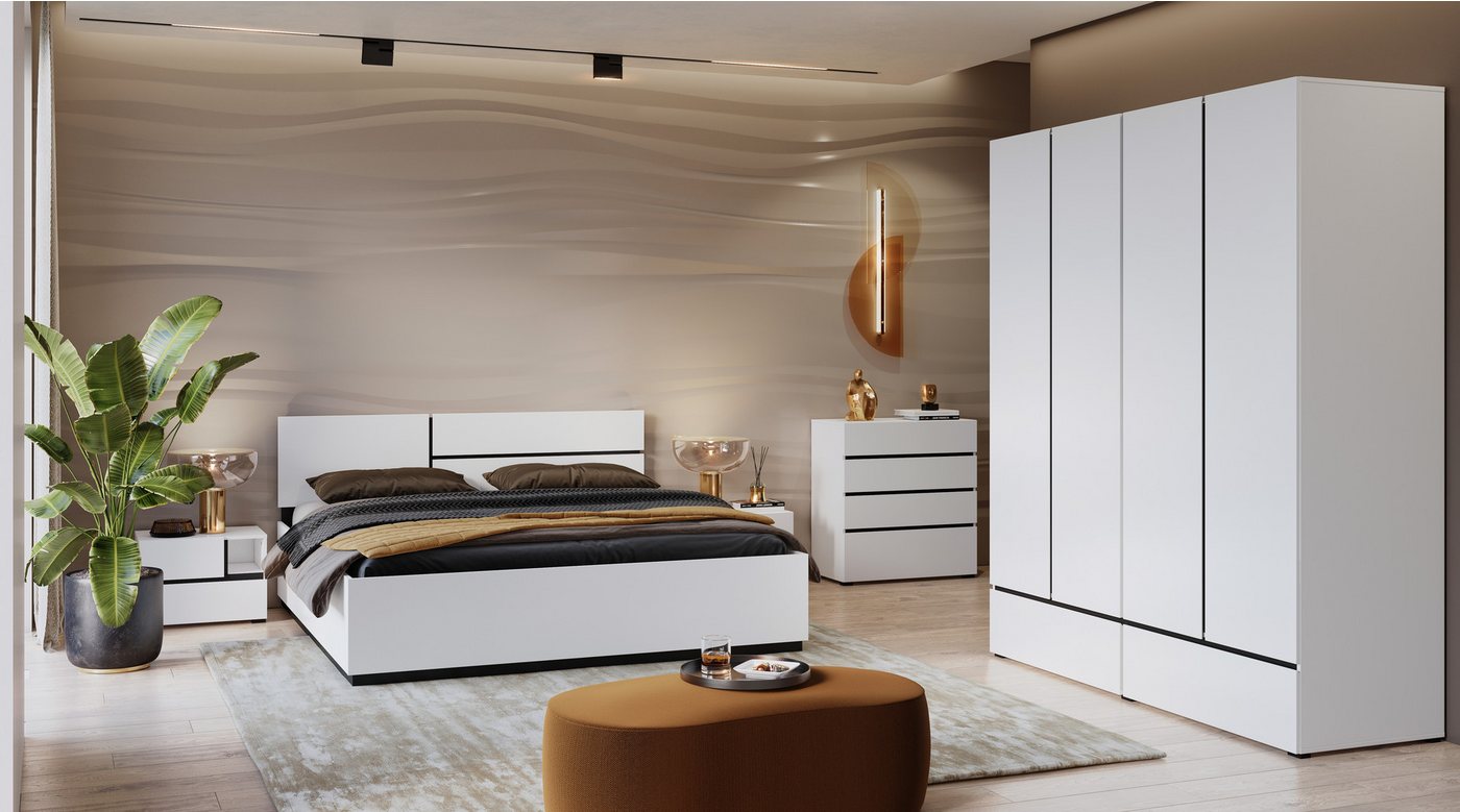 OTTO home Schubkastenkommode Cross, moderne grifflose Kommode, 80x40x85cm (BxTxH), Schubladenschrank, Sideboard mit 4 Schubkasten – Bild 5 von 5