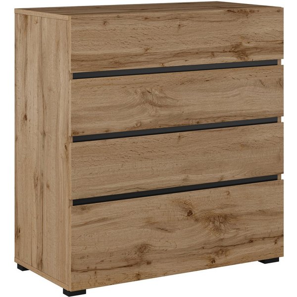 OTTO home Schubkastenkommode Cross, moderne grifflose Kommode, 80x40x85cm (BxTxH), Schubladenschrank, Sideboard mit 4 Schubkasten