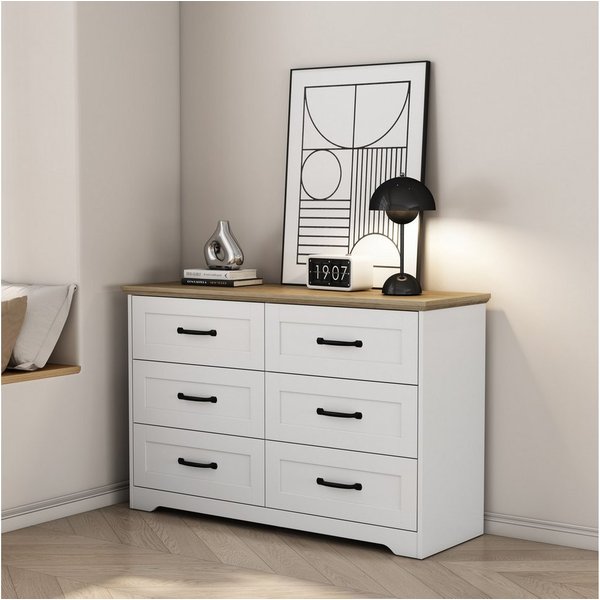 OTTO home Schubkastenkommode Emmilia Sideboard Schubladenschrank Wäscheschrank im Landhaus Design (Scandi Design mit 6 Schubladen für viel Stauraum im Schlafzim