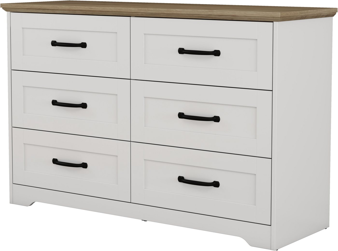 OTTO home Schubkastenkommode Emmilia Sideboard Schubladenschrank Wäscheschrank im Landhaus Design (Scandi Design mit 6 Schubladen für viel Stauraum im Schlafzim – Bild 5 von 5