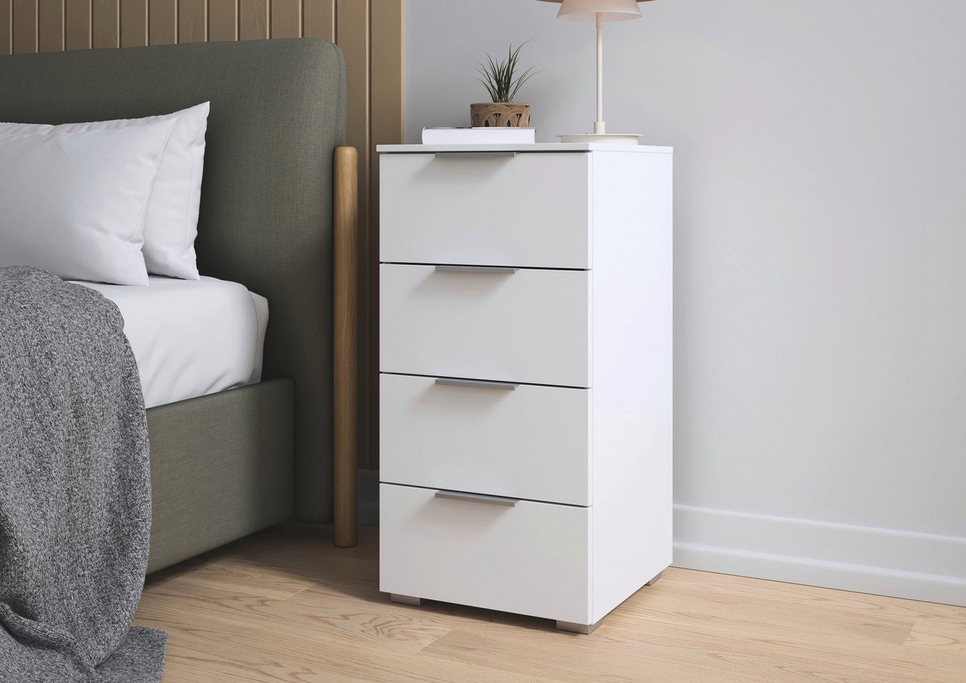 OTTO home Schubkastenkommode Highboard Sideboard Schubladenkommode Kommode Schlafzimmer ASTANA (Breite 40 cm / Höhe 81 cm), mit 4 geräumigen Schubladen, Kanteng – Bild 2 von 5