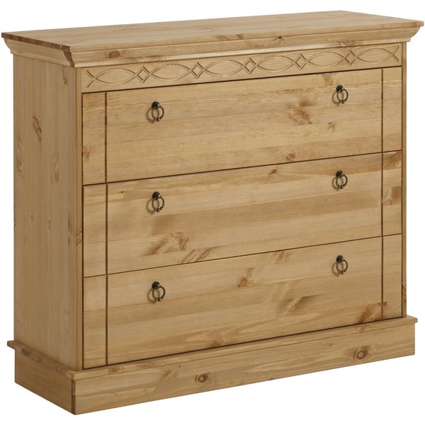OTTO home Schubkastenkommode Indra, aus massiver Kiefer, mit 3 Schubladen, Breite: 100 cm