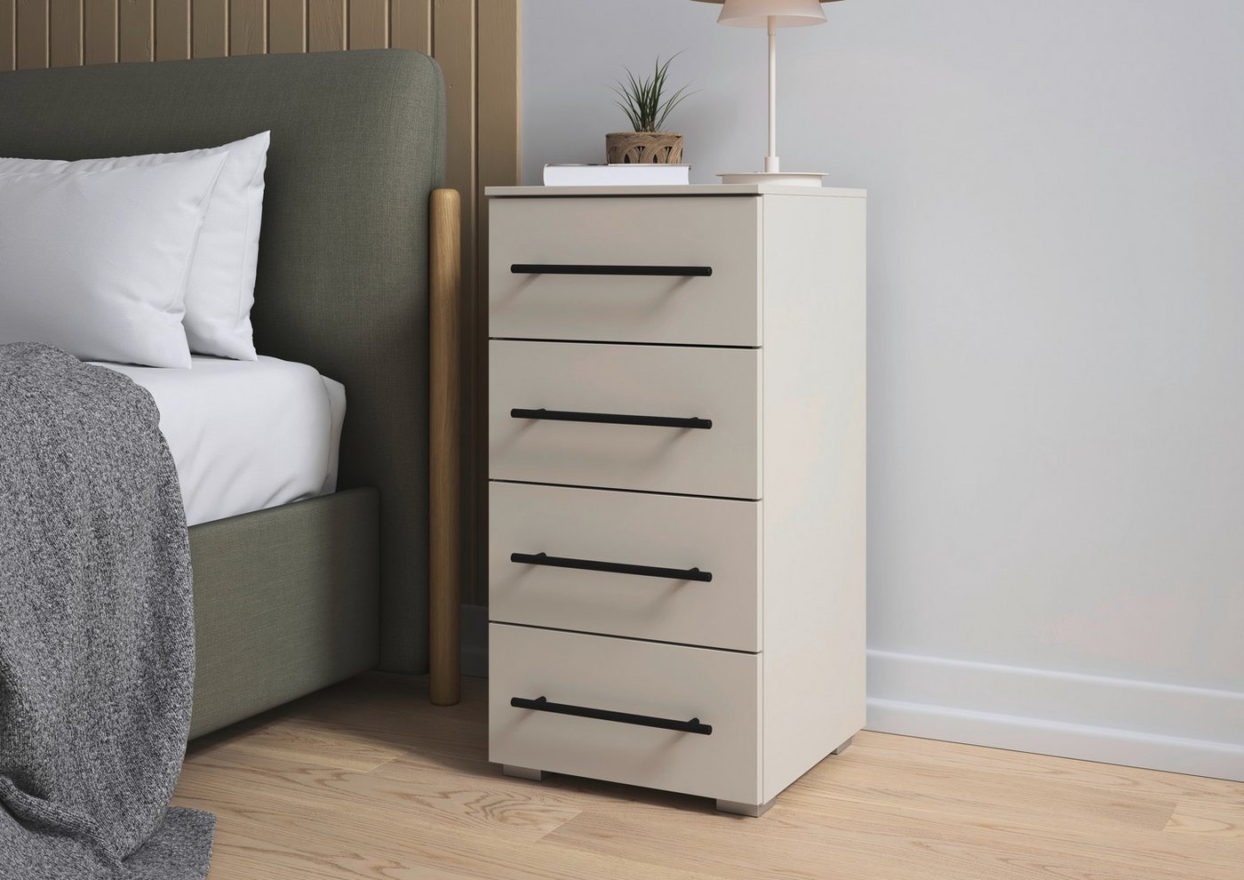 OTTO home Schubkastenkommode Kommode Sideboard Schubladenkommode Schlafzimmerkommode AVOLA (Breite 40 cm inkl. SOFT-CLOSE-FUNKTION mit Dekorfront), mit 4 geräum – Bild 2 von 5