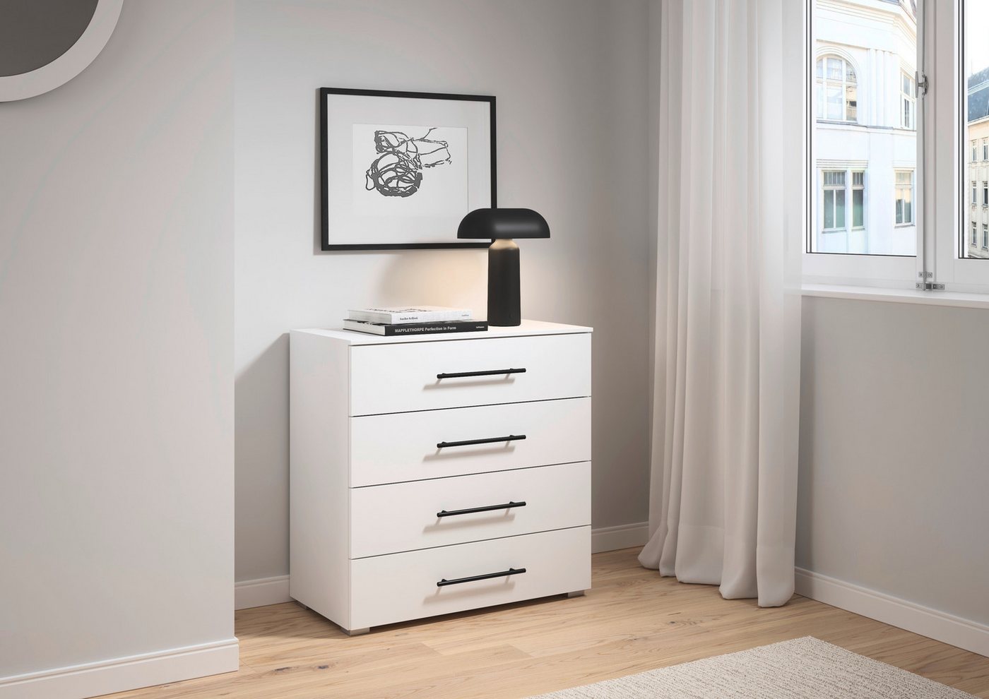 OTTO home Schubkastenkommode Kommode Sideboard Schubladenkommode Schlafzimmerkommode AVOLA (Breite 80 cm inkl. SOFT-CLOSE-FUNKTION mit Dekorfront), Beimöbel 40  – Bild 2 von 5