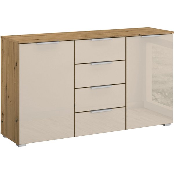 OTTO home Schubkastenkommode Kommode Sideboard Schubladenkommode Schlafzimmerkommode KOLUNA (Breite 120 cm mit hochwertiger Glasfront), vier große Schubladen, m