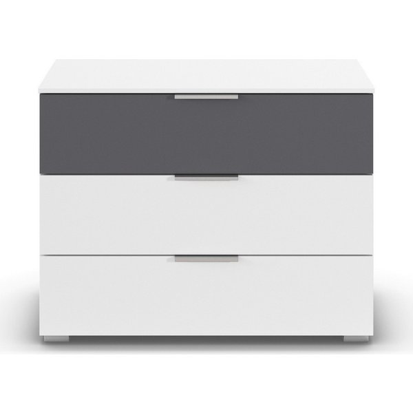 OTTO home Schubkastenkommode Kommode Sideboard Schubladenkommode Schlafzimmerkommode ASTANA (Breite 80 cm / Höhe 61 cm), mit 3 geräumigen Schubladen, Kantengrif