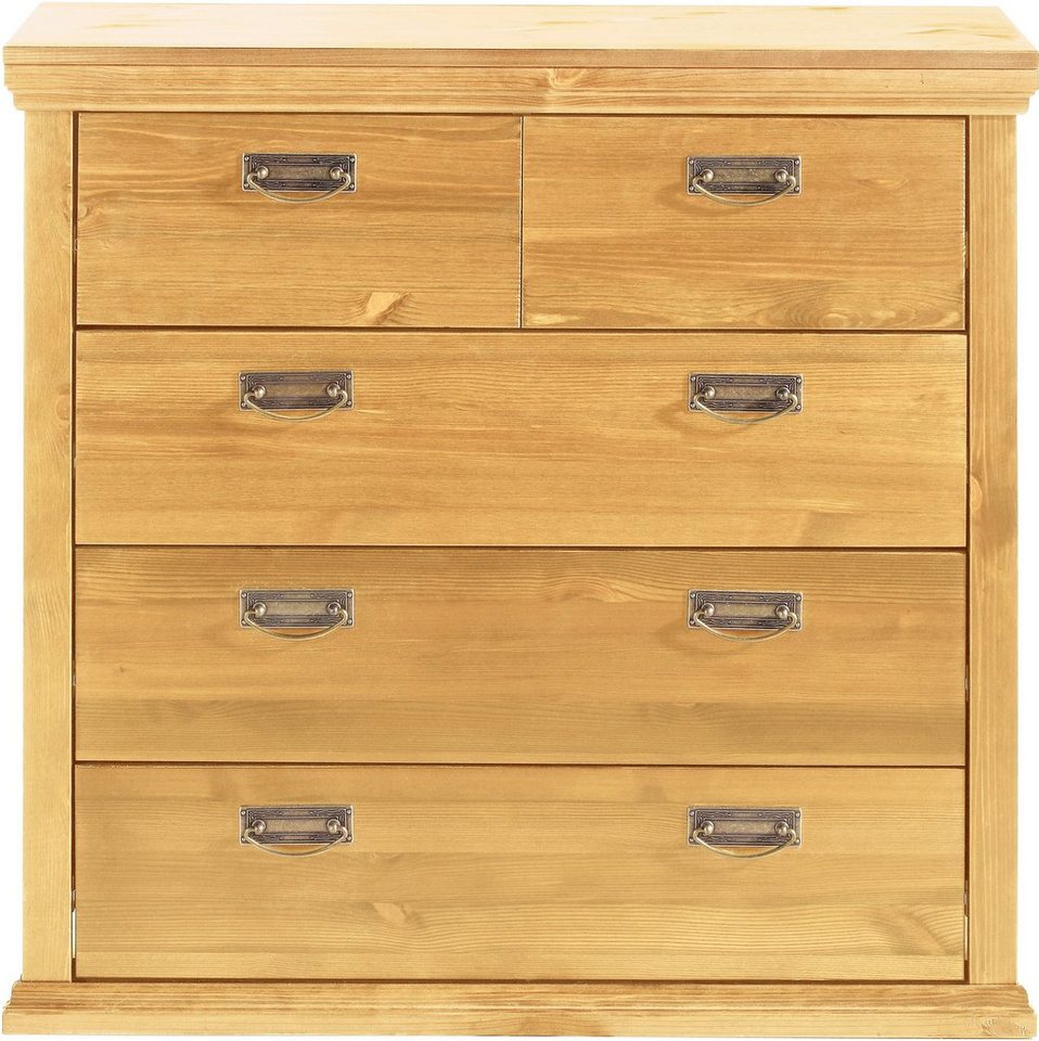OTTO home Schubkastenkommode Madrid, aus massiver Kiefer mit 5 Schubladen, 90cm breit – Bild 2 von 5