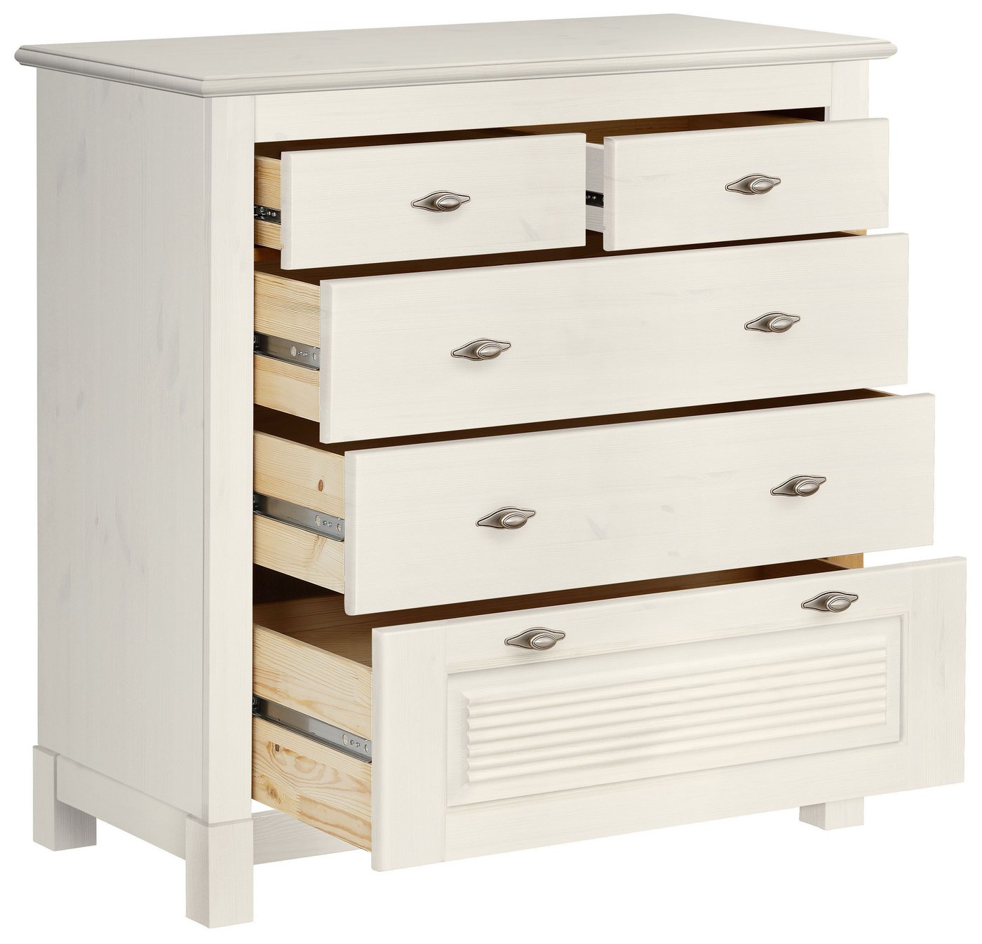 OTTO home Schubkastenkommode Rauna, aus massiver Kiefer mit 5 Schubladen, Breite 96 cm – Bild 4 von 5