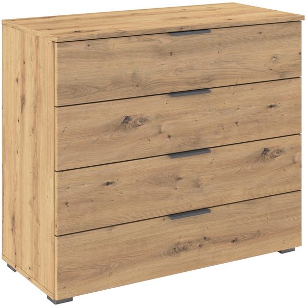OTTO home Schubkastenkommode Sideboard Schubladenkommode AGORDO mit Dekor- oder Hochglanzfront (in zwei Griff-Farben, Breite 80 cm), vier große und geräumige Sc