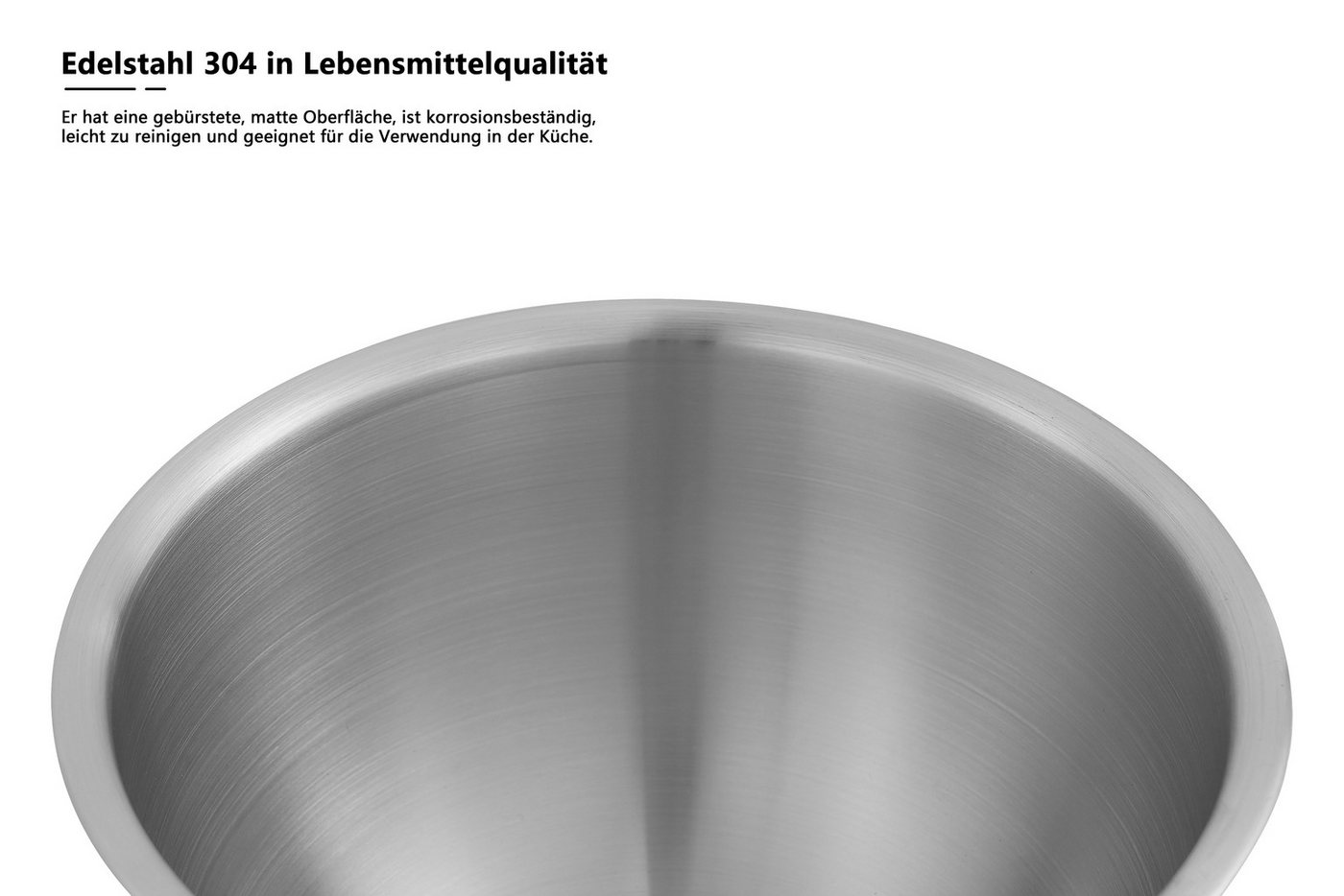 OTTO home Schüssel Sissela, inkl. Deckel, Ø 16 / 20 / 24 cm, Edelstahl 18/10, (Set, 3-tlg), Ideal zum Zubereiten, Lagern und Servieren von Speisen – Bild 5 von 5