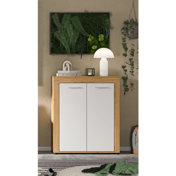 OTTO home Schuhschrank AOSTA, Höhe 95cm, 2 Türen, 3 Einlegeböden, 4 Fächer (in verschiedenen Farbausführungen erhältlich, individuell kombinierbar) Kommode, Sch