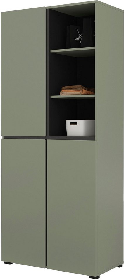 OTTO home Schuhschrank Cross, Höhe 183,5cm, modernes griffloses Schuhregal mit 3 Türen Hochschrank mit viel Stauraum, Platz für ca. 24 Paar Schuhe – Bild 3 von 5