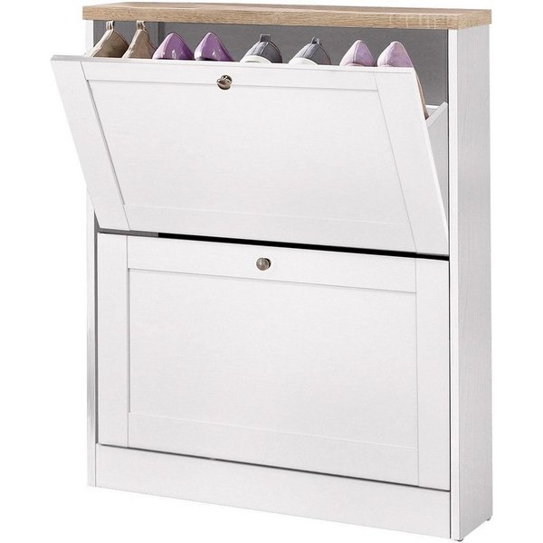 OTTO home Schuhschrank Heide Breite 70 cm, mit 2 Klappen und Facettenfront, Höhe ca. 90 cm
