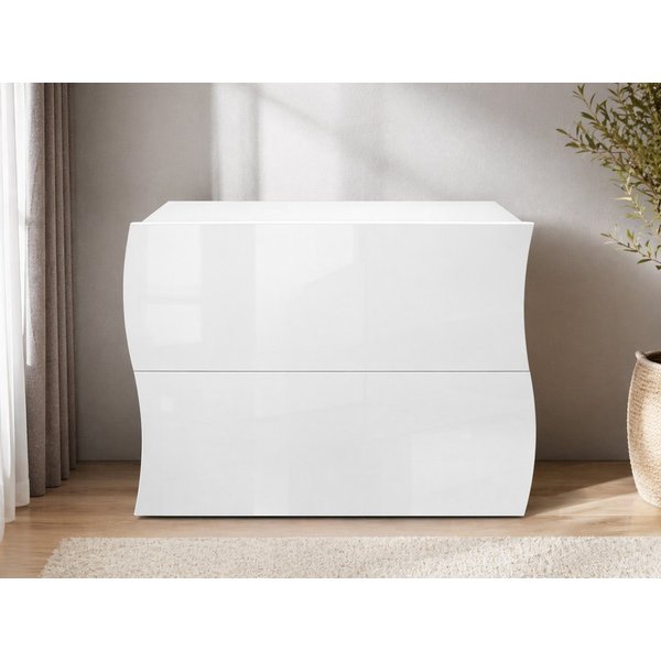 OTTO home Schuhschrank Luxor 2, Schuhregal, Schuhkommode, Höhe 81 cm UV-lackiert, Hochglanz, grifflos, 2-türig